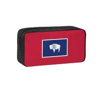 JGHHOUN Wyoming - Estuche organizador de artículos de papelería con estampado de bandera del estado de Wyoming, para hombres y mujeres, gran capacidad, para oficina, hogar, trabajo