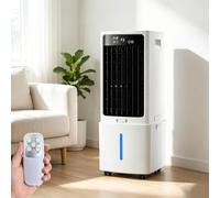 JGJSQYY Aire Acondicionado Portátil 25 L, Enfriador de Aire sin Tubo 80W, 3 Modos 3 Velocidades, Climatizador Evaporativo 3 en 1, Temporizador de 12 H, Control Remoto para Exterior, Patio, Garaje