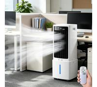 JGJSQYY Climatizador Evaporativo Portátil 3 en 1 Frío Calor - Enfriador de Aire, Calefactor 2000m³/H, Humidificador y Purificador, Depósito 25L, 3 Velocidades, Temporizador y Mando