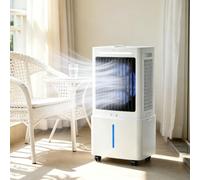 JGJSQYY Climatizador Evaporativo Portátil 3 en 1 Frío Calor - Enfriador de Aire, Calefactor 2000m³/H, Humidificador y Purificador, Depósito 25L, 3 Velocidades, Temporizador y Mando