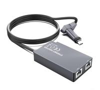 JGmotorfi Adaptador Ethernet de doble puerto Starlink Gen 2, cable de 1 m, conexión de red RJ45, carcasa de metal para enrutador rectangular
