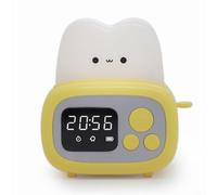 JGmotorfi Bonito reloj despertador para hacer pan, lámpara de sincronización para dormir, pantalla grande, mesita de noche, escritorio, reloj despertador, temporizador digital, fácil de transportar