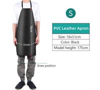 JGmotorfi Delantal de piel de PVC impermeable con protección resistente al aceite y cómodo diseño de cuello para uso en cocina y jardín (negro S)