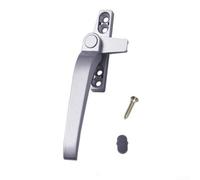 JGmotorfi Manija de puerta de aleación de zinc con cerradura para marco de ventana, resistente a la corrosión, herrajes para muebles del hogar con tornillo y cubierta decorativa (gris plateado