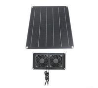 JGmotorfi Ventiladores solares de 25 W, ventilador solar resistente a la intemperie, para circulación de aire al aire libre, ventilador doble, fácil instalación, fácil ventilación