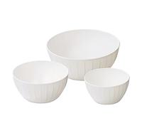 JGO 3 BOLS PLASTICO 18-22-28CM DELICIA, BLANCO