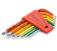 PB SWISS Tools Rainbow Jeu de tournevis d'angle avec tête sphérique pour vis 6 pans, chromé, revêtement par poudre avec Attribution de couleurs Taille (Taille : 1. 5, 2, 2. 5, 3, 4, 5, 6)