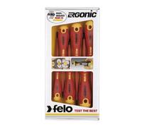 Felo 41396198 - juego de destornilladores aislados vde felo ergonic (planos y ph/ 6 uds.)