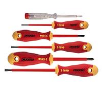 Juego de destornilladores aislados ERGONIC 6-pcs. SL/PH incluye buscapolos