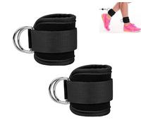 JGR SELECT Tobilleras Poleas Gym - Pack 2 Unidades Tobillera para Polea Acolchada, Con Velcro - Correa Tobillos Gym - Accesorios Gym, Unisex (Negro)