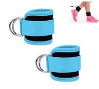 JGR SELECT Tobilleras Poleas Gym - Pack 2 Unidades Tobillera para Polea Acolchada, Con Velcro - Correa Tobillos Gym - Accesorios Gym, Unisex (Azul)