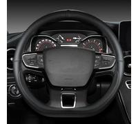 JGTUIRYEH Funda Volante Coche Cuero PU para Audi Q5 Sportback 2020-2025, Cubierta Protectora Volantes Antideslizante Transpirable Decoración Accesorios,E/Black