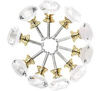 JgYiAngBq Pomos de cristal, 10 pomos for cajones con forma diamante, 30 mm, for puerta armario cocina, cajón, aparador, tirador tornillos, color rojo