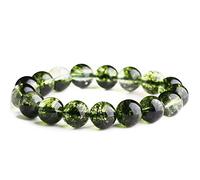 JgYiAngBq Pulsera Feng Shui, Pulsera de Cristal Fantasma Verde Feng Shui, Brazalete de Pareja de Cristal, Amuleto talismán Fuerte for atraer Dinero y Buena Suerte.(8mm)