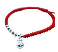 JgYiAngBq Pulsera Feng Shui, pulsera de la riqueza Feng Shui for mujer, bolso, plata, plata, diamante, cuentas, nudo, hilo rojo, talismán, pulsera trenzada for dinero, buena suerte, prosperidad.