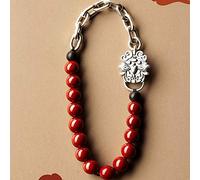 JgYiAngBq Pulsera Feng Shui, pulsera de riqueza Feng Shui for mujer, cuentas de Buda de cinabrio, pulsera Pixiu Pi Yao de plata 925, atrae riqueza for buena fortuna, valentía, suerte y riqueza.