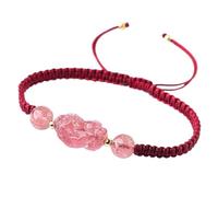 JgYiAngBq Pulsera Feng Shui, pulsera Feng Shui Pixiu, pulsera de cristal de fresa, gemas de chakras, hebilla de armonía, cristal de cuarzo, atrae dinero y prosperidad, unisex.