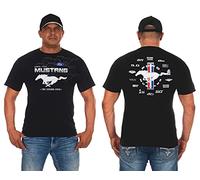 JH Design - Camiseta de Manga Corta con Cuello Redondo para Hombre, diseño de Ford Mustang - Negro - Medium
