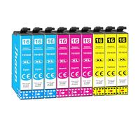 Jhaan 16XL Cartuchos de Tinta para Epson 16 XL Compatible con Epson Workforce WF-2630 WF-2010 WF-2510 WF-2750 WF-2760 WF-2520 WF-2530 WF-2540 WF-2650 WF-2660 (3 Amarillo, 3 Magenta, 3 Cian)