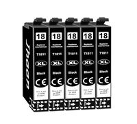 Jhaan 18XL Cartucho de Tinta Compatible para Epson 18XL Multipack para Epson XP 322 Cartuchos para XP-205 XP-215 XP-225 XP-305 XP-315 XP-325 XP-422 XP-405 XP-415 XP-425 XP-102 (5 Negro)