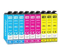 Jhaan 18XL Cartucho de Tinta Compatible para Epson 18XL Multipack para Epson XP 322 Cartuchos para XP-205 XP-215 XP-225 XP-305 XP-315 XP-325 XP-422 XP-405 XP-415 XP-425 XP-102 (9-Pack)