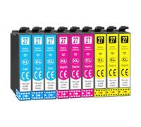 Jhaan 27XL Cartucho de Tinta Compatible para Epson 27XL 27 XL para Workforce WF-3620 WF-3640 WF-7210 WF-7610 WF-7620 WF-7710 WF-7715 WF-7720 WF-3620DWF (3 Cian, 3 Magenta, 3 Amarillo)