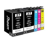 Jhaan 27XL Cartucho de Tinta Compatible para Epson 27XL 27 XL para Workforce WF-3620 WF-3640 WF-7210 WF-7610 WF-7620 WF-7710 WF-7715 WF-7720 WF-3620DWF (5 Paquetes)