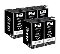 Jhaan 27XL Cartucho de Tinta Compatible para Epson 27XL 27 XL para Workforce WF-3620 WF-3640 WF-7210 WF-7610 WF-7620 WF-7710 WF-7715 WF-7720 WF-3620DWF (5 Negro)