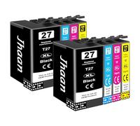 Jhaan 27XL Cartucho de Tinta Compatible para Epson 27XL 27 XL para Workforce WF-3620 WF-3640 WF-7210 WF-7610 WF-7620 WF-7710 WF-7715 WF-7720 WF-3620DWF (8 Paquetes)