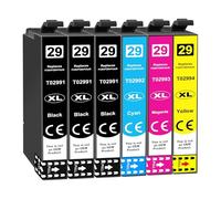 Jhaan 29XL Cartuchos de Tinta Compatible con Epson 29XL 29 XL para Expression Home XP-247 XP-255 XP-235 XP-245 XP-335 XP-342 XP-345 XP-355 XP-332 XP-455 XP-432 XP-435 XP-257 (Paquete de 6)
