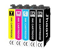 Jhaan 502 XL Cartuchos de Impresora Compatibles para Epson 502XL Compatible con Workforce WF-2860 WF-2860DWF WF-2865 WF-2865DWF WF-2885 WF-2880 Expression Home XP-5100 XP-5150 XP-5155 XP-5105