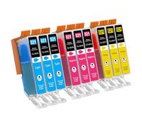 Jhaan Cartucho de Tinta Compatibles para Canon CLI-521 para Pixma IP3600 IP4600 IP4600X IP4700 MP540 MP550 MP560 MP620 MP630 MP640 MP640R MP980 MP990 MX860 MX870 (9 Paquetes)