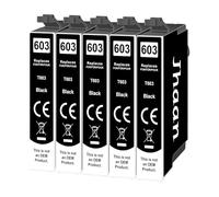 Jhaan Cartuchos de impresora 603XL compatibles con Epson 603XL 603 XL para Epson Expression Home XP-3100 XP-3105 XP-3150 XP-2100 XP-4155 XP-4150 XP-4100 Workforce WF-2810 WF-2830 WF-2835 (5 negros)