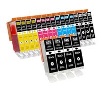 Jhaan Cartuchos de Tinta compatibles 525XL 526XL como Repuesto para Canon PGI-525 CLI-526 525 526 para PIXMA MG5150 MG5350 MG5250 IX6550 MX885 MX895 MX715 IP4950 IP4850 (Pack de 20)