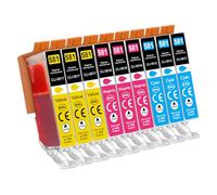 Jhaan CLI-581XXL Cartuchos de impresora compatibles con Canon CLI581 Compatibles con Pixma TS6350 TR8550 TS6150 TR7550 TS6250 TS8250 TS8251 TS9150 TS6151 TS9541C TS9551C TS705(9 unidades, 8 unidades