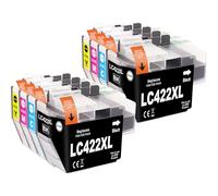 Jhaan LC422XL Compatible con Brother LC422 LC422XL LC-422VAL para Brother MFC-J5340DW MFC-J5740DW Brother MFC-J5345DW MFC-J6540DW MFC-J6940DW (2 Negro, 2 Cian, 2 Magenta, 2 Amarillo)