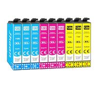 Jhaan T1285 Cartuchos de Tinta Compatible para Epson T1281 T1282 T1283 T1284 para Epson Stylus SX445W BX305F BX305FW SX125 SX130 SX230 SX235W SX420W SX425W SX430W SX440W (9 Paquetes)
