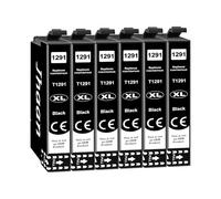 Jhaan T1291 Cartuchos de Tinta Compatibles para Epson T1291 para Epson Stylus SX235W SX445W SX435W SX420W WF3520 Stylus Office BX305FW (6 Negro)