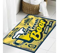 JHAOUNUK Alfombrilla de Baño Absorbente Antideslizante Lavable,Alfombra de Ducha con Respaldo de Goma para Baño,Bañera,Cartel o señal de Cerveza Vintage en Color Vectorial,50x80cm
