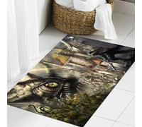 JHAOUNUK Alfombrilla de Baño Absorbente Antideslizante Lavable,Alfombra de Ducha con Respaldo de Goma para Baño,Bañera,Un enorme monstruo cíclope con tentáculos en cuyo extremo hay numerosos o,50x80cm