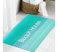 JHAOUNUK Alfombrilla de Baño Absorbente Antideslizante Lavable,Alfombra de Ducha con Respaldo de Goma para Baño,Bañera,Cartel creativo vectorial Casa de playa. Fuente artística moderna. Conjun,50x80cm