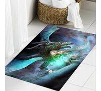 JHAOUNUK Alfombrilla de Baño Absorbente Antideslizante Lavable,Alfombra de Ducha con Respaldo de Goma para Baño,Bañera,Un dragón homúnculo Espeluznante con Piel derretida y una docena de Ojos,50x80cm