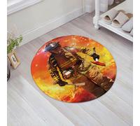 JHAOUNUK Alfombrilla de Baño Absorbente Antideslizante Lavable,Alfombra de Ducha con Respaldo de Goma para Baño,Bañera,Bombero busca posibles supervivientes con herramientas, iluminación tácti,60x60cm