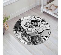 JHAOUNUK Alfombrilla de Baño Absorbente Antideslizante Lavable,Alfombra de Ducha con Respaldo de Goma para Baño,Bañera,Página para Colorear y Actividad de Halloween para niños, Adolescentes y,60x60cm