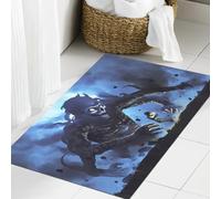 JHAOUNUK Alfombrilla de Baño Absorbente Antideslizante Lavable,Alfombra de Ducha con Respaldo de Goma para Baño,Bañera,Un niño encendió una vela sin darse cuenta de que había un demonio detrás,50x80cm