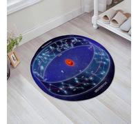 JHAOUNUK Alfombrilla de Baño Absorbente Antideslizante Lavable,Alfombra de Ducha con Respaldo de Goma para Baño,Bañera,Banda de la ilustración eclíptica del Zodíaco con las trece constelacione,60x60cm