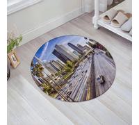 JHAOUNUK Alfombrilla de Baño Absorbente Antideslizante Lavable,Alfombra de Ducha con Respaldo de Goma para Baño,Bañera,Paisaje Urbano del Centro de Los Ángeles, California, EE.UU.,60x60cm