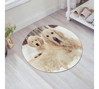 JHAOUNUK Alfombrilla de Baño Absorbente Antideslizante Lavable,Alfombra de Ducha con Respaldo de Goma para Baño,Bañera,Gracioso Lindo Mascota Retriever Labrador Perro Cachorro Nieve Sentado An,60x60cm