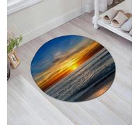 JHAOUNUK Alfombrilla de Baño Absorbente Antideslizante Lavable,Alfombra de Ducha con Respaldo de Goma para Baño,Bañera,Playa del océano Atlántico al atardecer. Concepto de vacaciones y disfrut,60x60cm