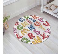 JHAOUNUK Alfombrilla de Baño Absorbente Antideslizante Lavable,Alfombra de Ducha con Respaldo de Goma para Baño,Bañera,ABC 3D Dibujado a Mano. Contorno.,60x60cm